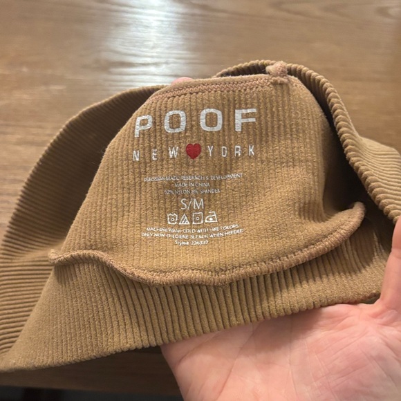 Tan Ribbed Crop Top with Cut-Out Design - Picture 3 of 3